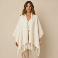 Ton poncho Poncho À Franges Crème