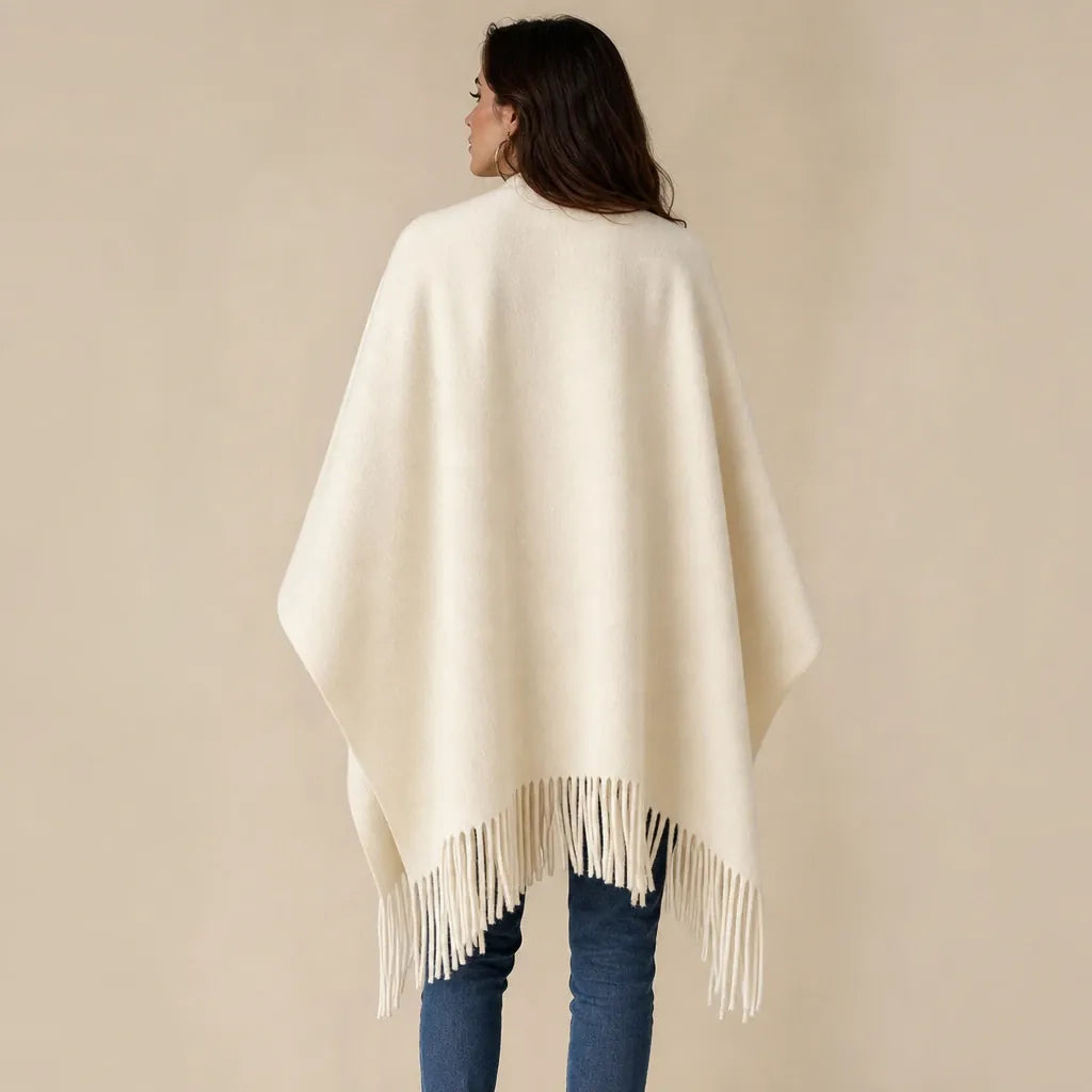 Ton poncho Poncho À Franges Crème