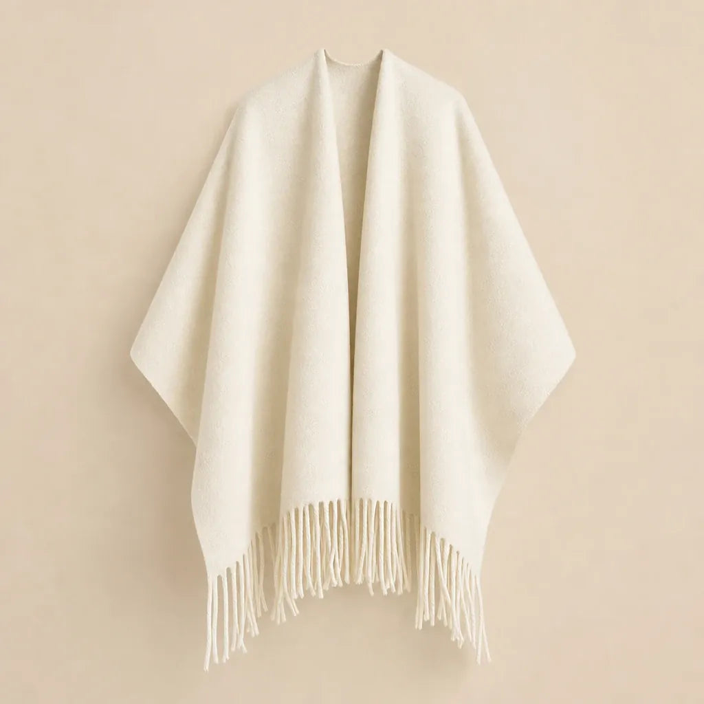 Ton poncho Poncho À Franges Crème