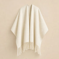 Ton poncho Poncho À Franges Crème