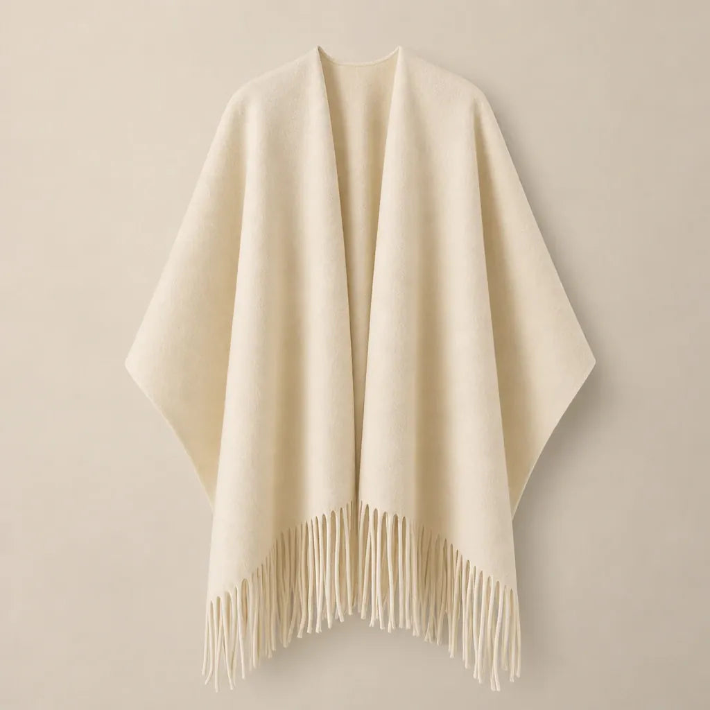 Ton poncho Poncho À Franges Crème