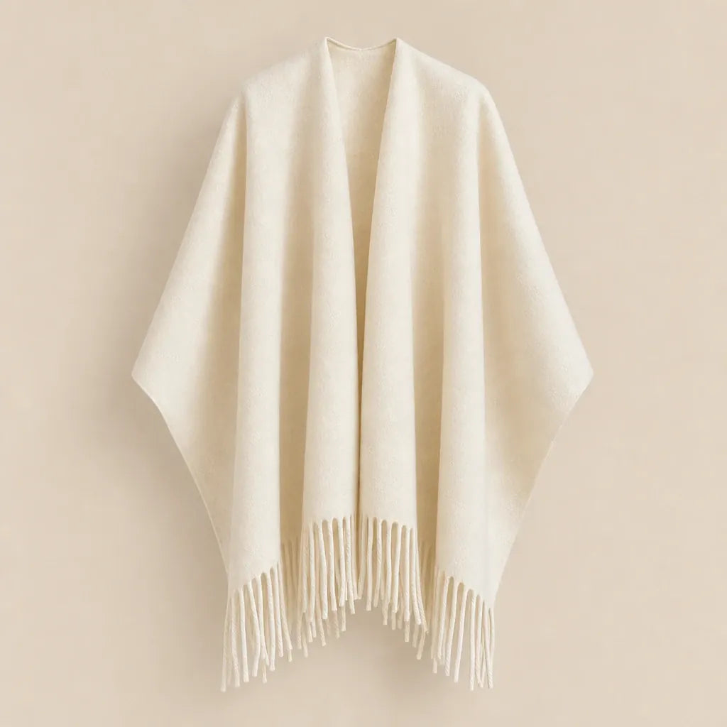Ton poncho Poncho À Franges Crème