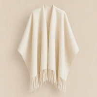 Ton poncho Poncho À Franges Crème