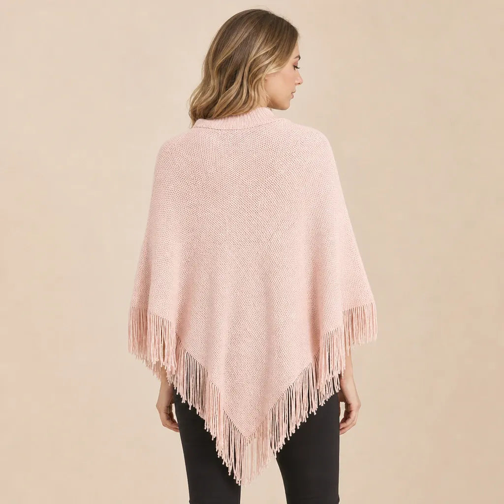 Ton poncho Poncho À Franges En Maille