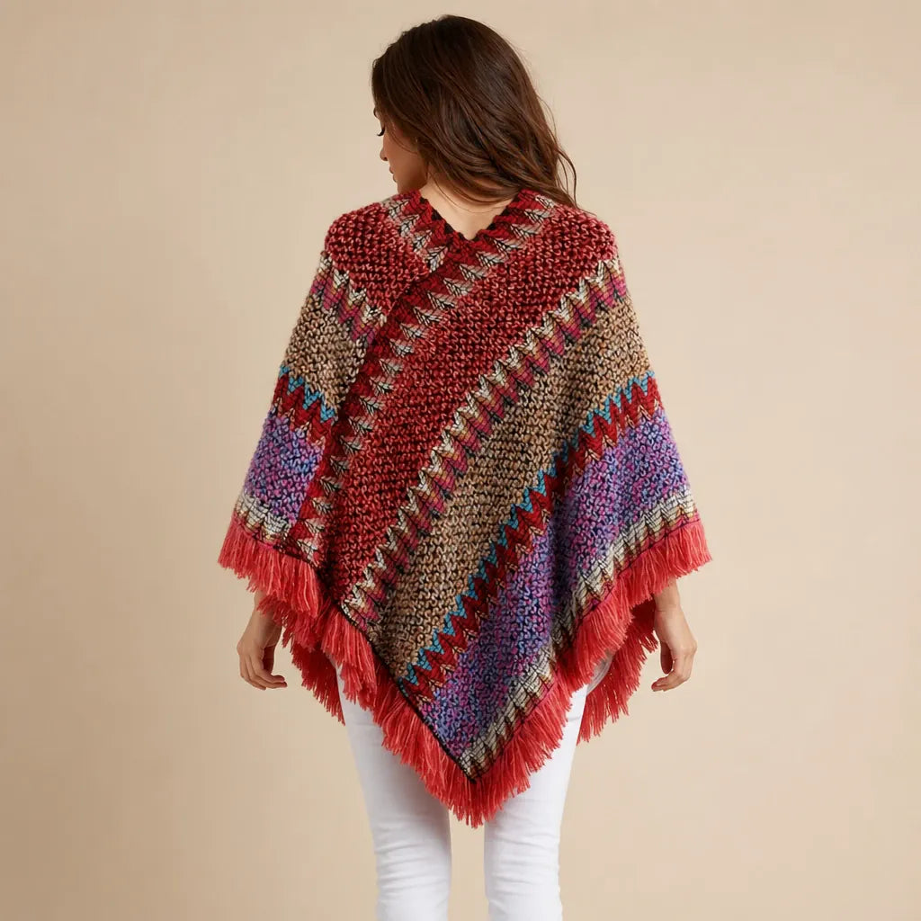 Ton poncho Poncho À Franges En Tricot