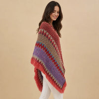 Ton poncho Poncho À Franges En Tricot