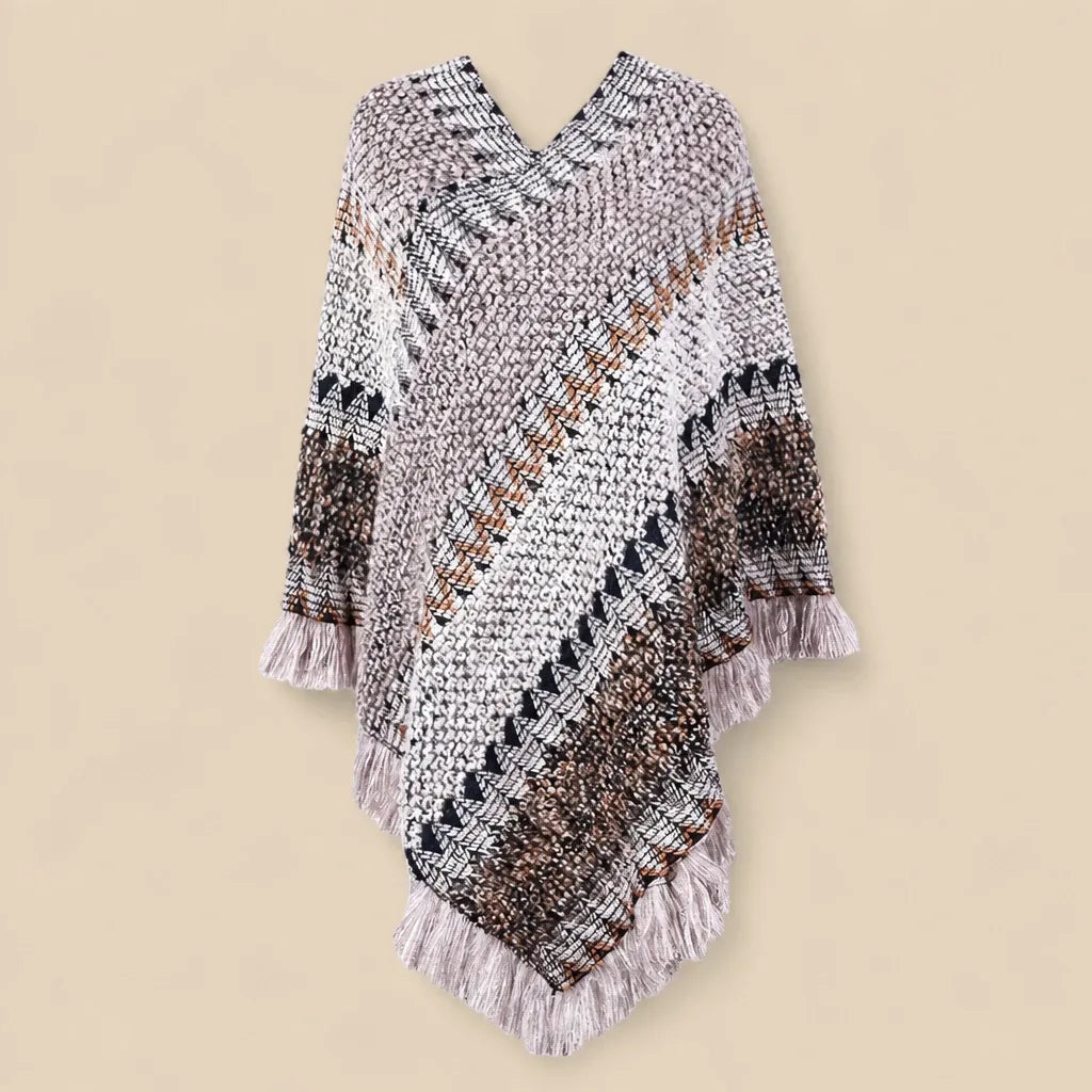 Ton poncho Poncho À Franges En Tricot