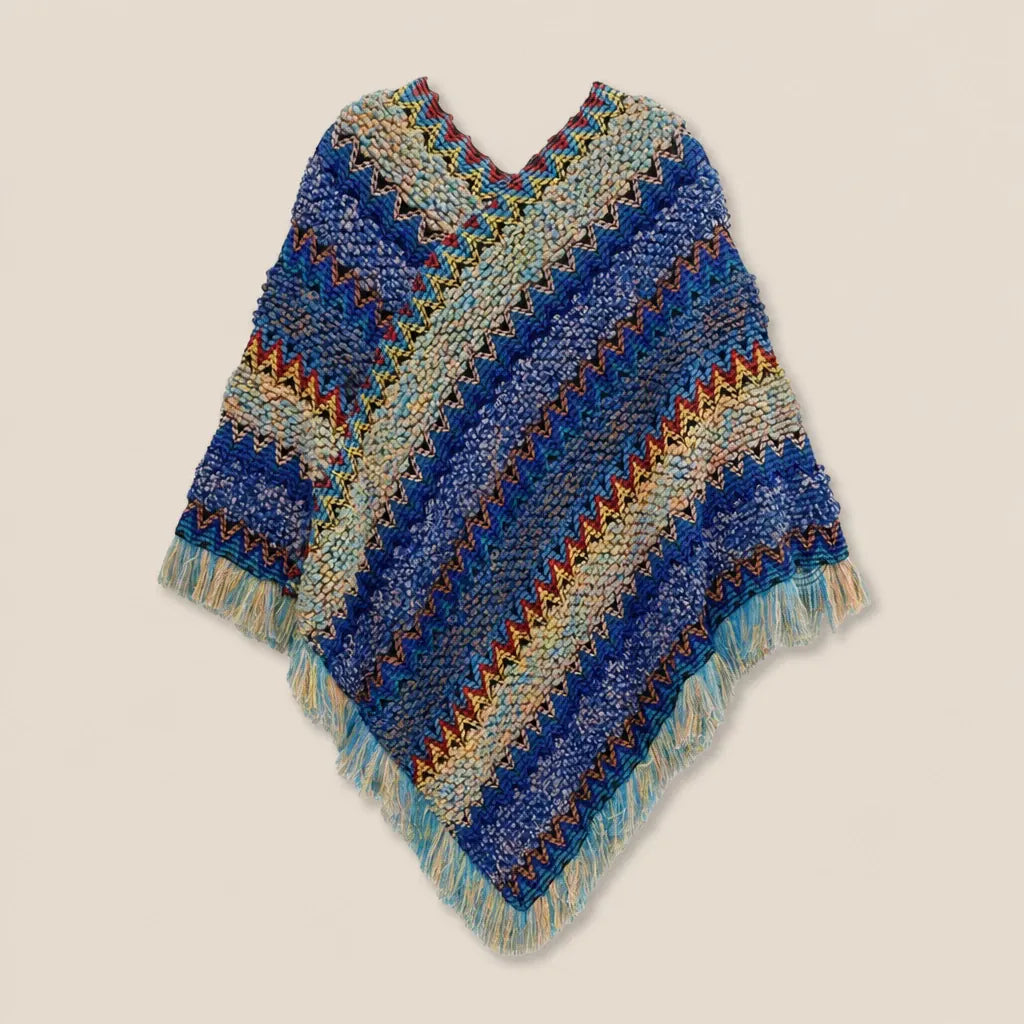 Ton poncho Poncho À Franges En Tricot