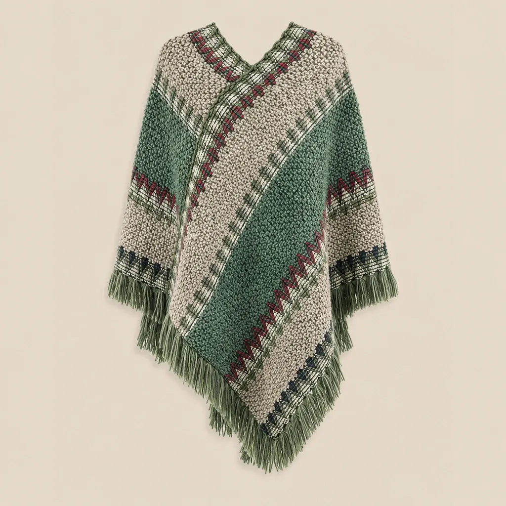 Ton poncho Poncho À Franges En Tricot