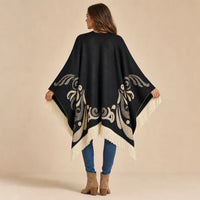 Ton poncho Poncho À Franges Jacquard Printemps