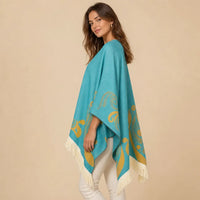 Ton poncho Poncho À Franges Jacquard Printemps