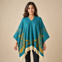 Ton poncho Poncho À Franges Jacquard Printemps