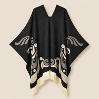 Ton poncho Poncho À Franges Jacquard Printemps
