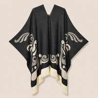 Ton poncho Poncho À Franges Jacquard Printemps