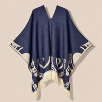 Ton poncho Poncho À Franges Jacquard Printemps