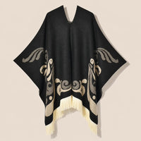 Ton poncho Poncho À Franges Jacquard Printemps