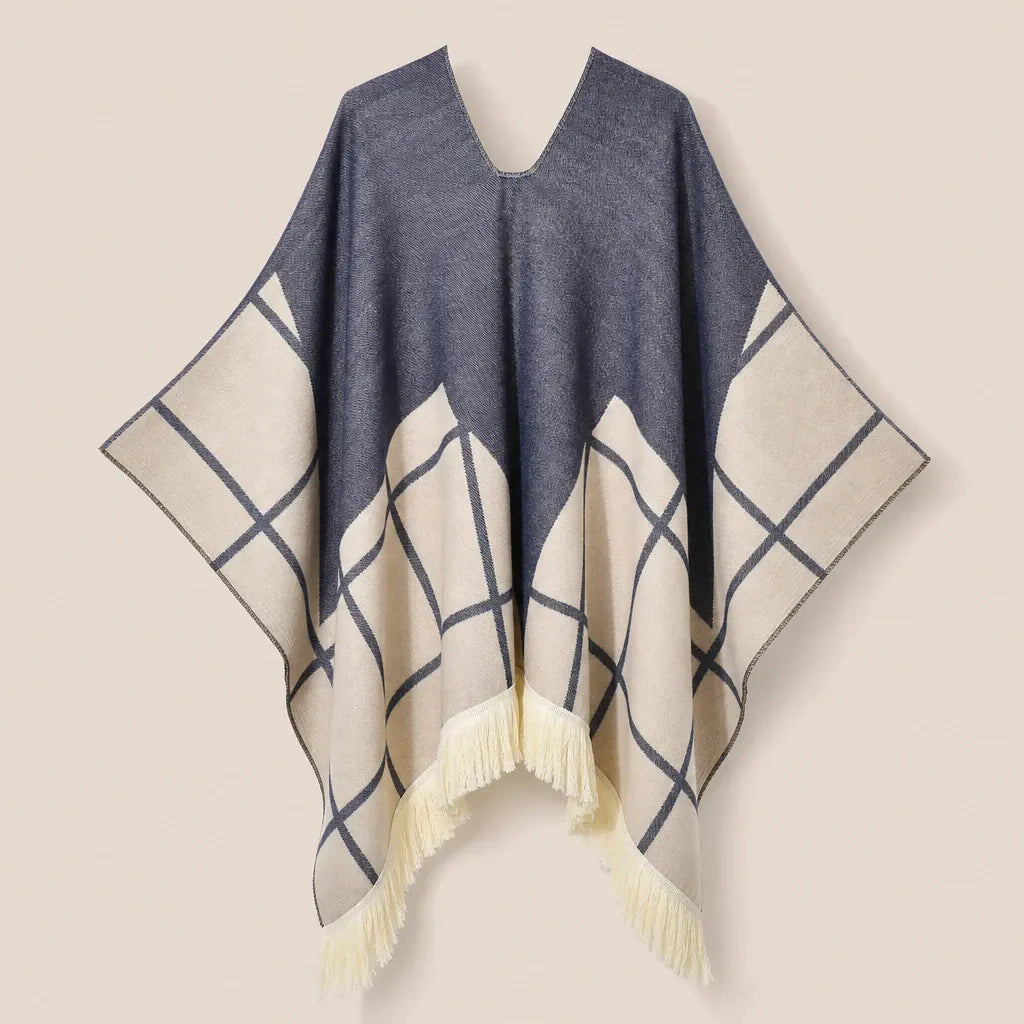 Ton poncho Poncho À Franges Jacquard Printemps