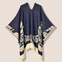 Ton poncho Poncho À Franges Jacquard Printemps
