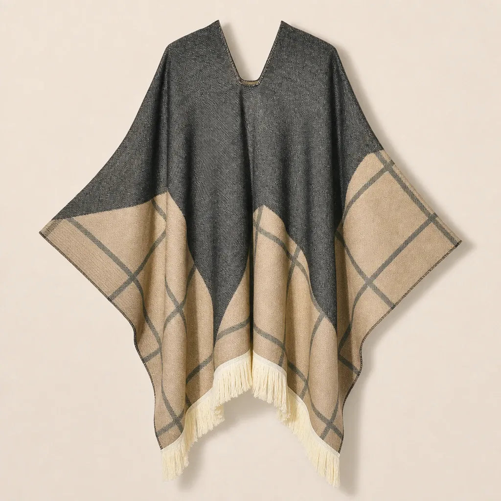 Ton poncho Poncho À Franges Jacquard Printemps