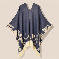 Ton poncho Poncho À Franges Jacquard Printemps