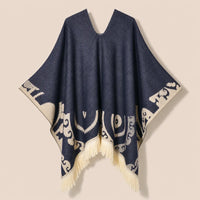 Ton poncho Poncho À Franges Jacquard Printemps