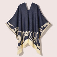 Ton poncho Poncho À Franges Jacquard Printemps