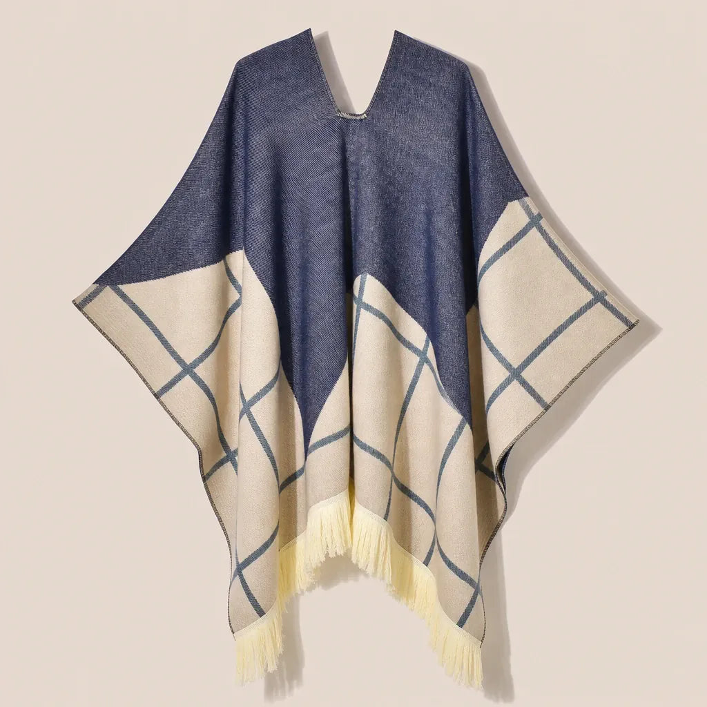 Ton poncho Poncho À Franges Jacquard Printemps