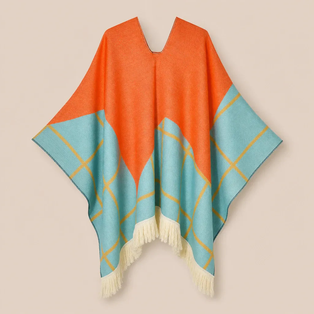 Ton poncho Poncho À Franges Jacquard Printemps