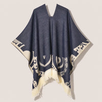 Ton poncho Poncho À Franges Jacquard Printemps