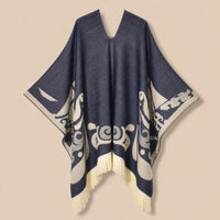 Ton poncho Poncho À Franges Jacquard Printemps
