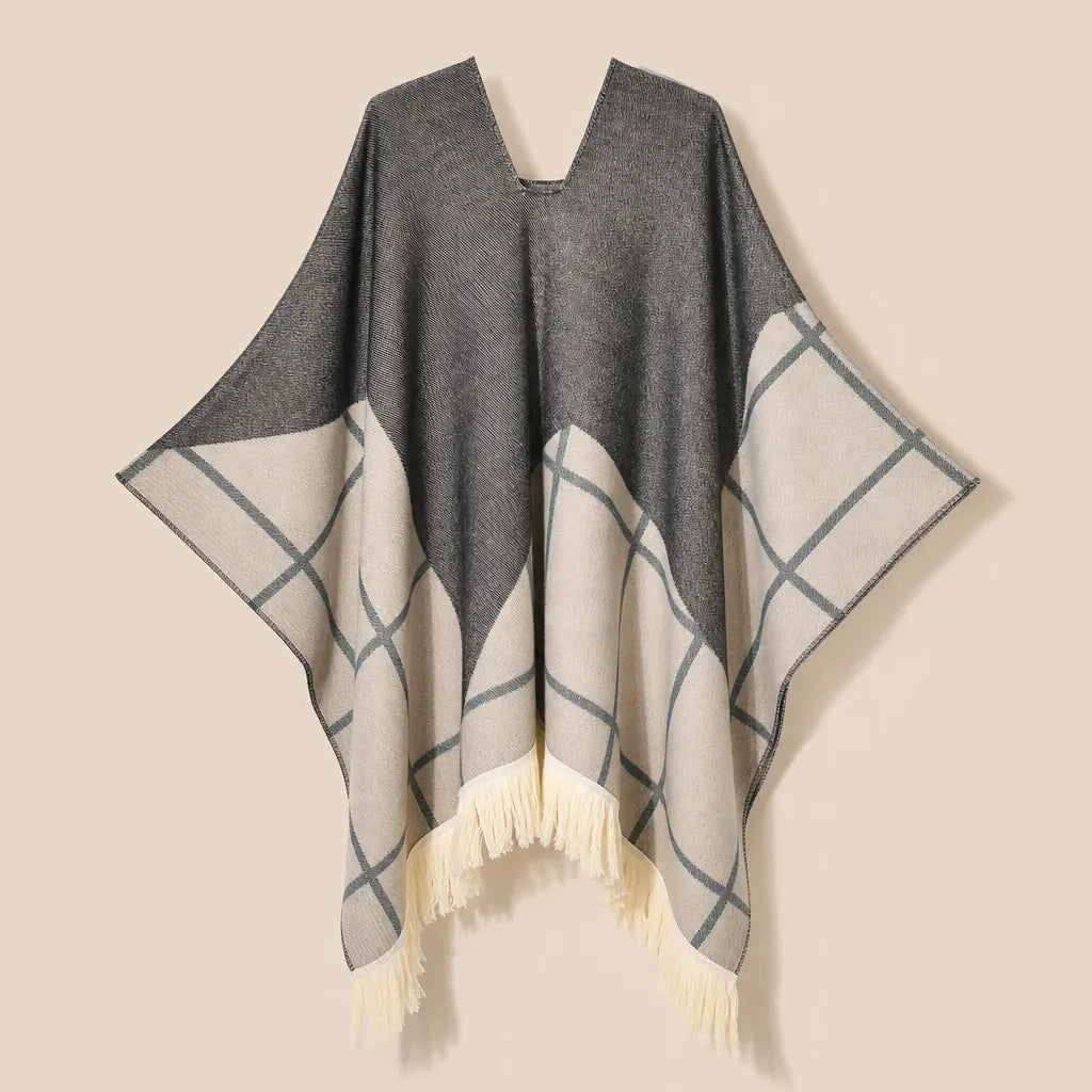 Ton poncho Poncho À Franges Jacquard Printemps