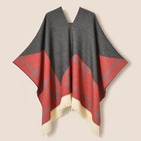 Ton poncho Poncho À Franges Jacquard Printemps