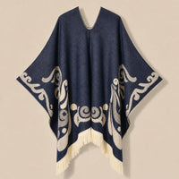 Ton poncho Poncho À Franges Jacquard Printemps