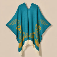 Ton poncho Poncho À Franges Jacquard Printemps