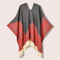 Ton poncho Poncho À Franges Jacquard Printemps
