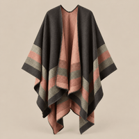 Ton poncho Poncho Acrylique À Rayures Ouvert