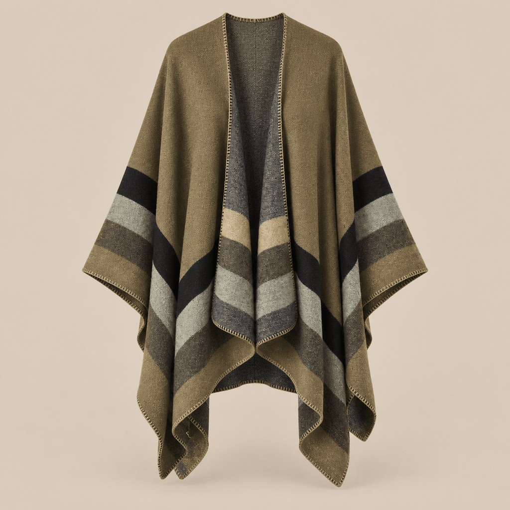 Ton poncho Poncho Acrylique À Rayures Ouvert