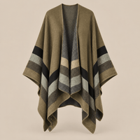 Ton poncho Poncho Acrylique À Rayures Ouvert