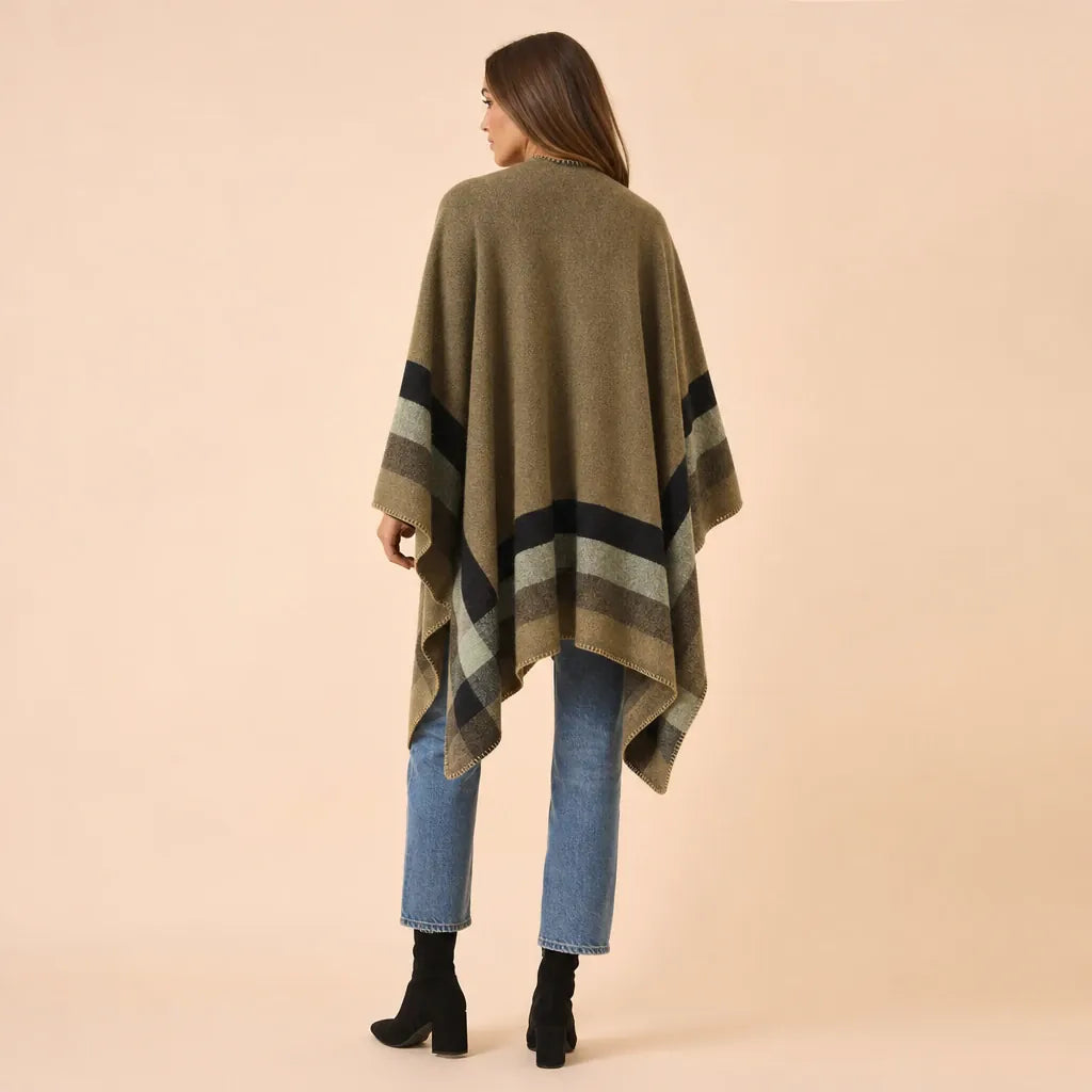 Ton poncho Poncho Acrylique À Rayures Ouvert