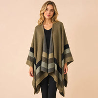 Ton poncho Poncho Acrylique À Rayures Ouvert