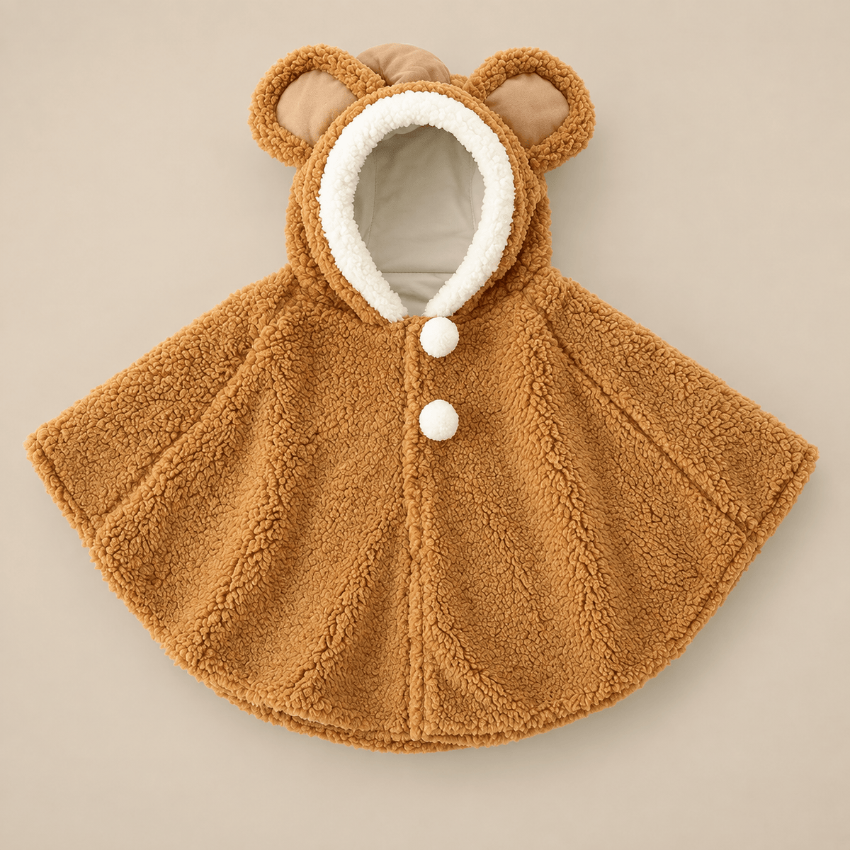 Ton poncho Poncho Bebe Effet Peluche À Capuche Oreilles