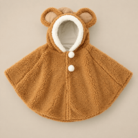 Ton poncho Poncho Bebe Effet Peluche À Capuche Oreilles