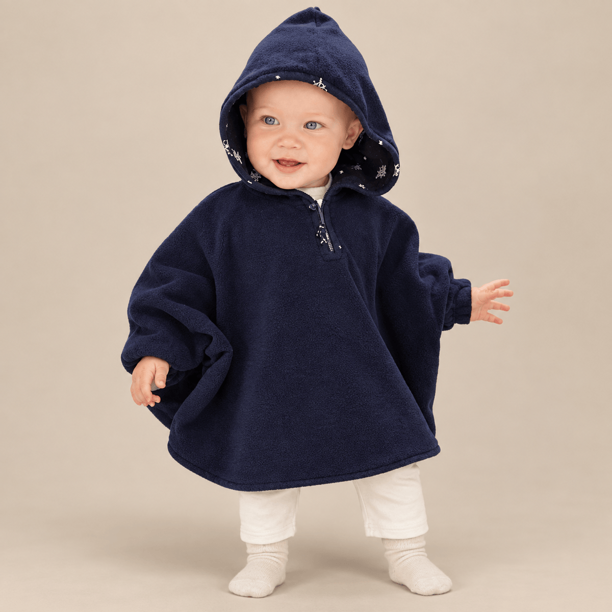 Ton poncho Poncho Bebe Hiver Polaire Bleu Marine
