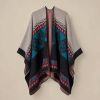 Ton poncho Poncho Beige Femme Châle Motif Ethnique