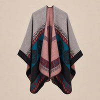 Ton poncho Poncho Beige Femme Châle Motif Ethnique