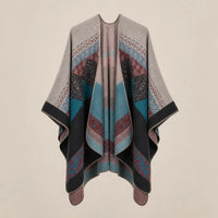 Ton poncho Poncho Beige Femme Châle Motif Ethnique