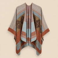 Ton poncho Poncho Beige Femme Châle Motif Ethnique