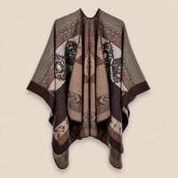 Ton poncho Poncho Beige Femme Châle Motif Ethnique