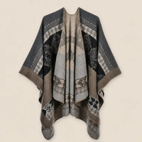 Ton poncho Poncho Beige Femme Châle Motif Ethnique
