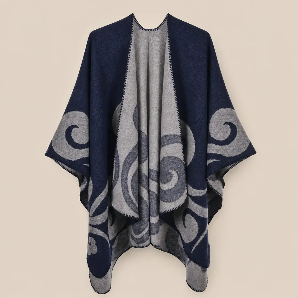 Ton poncho Poncho Beige Femme Châle Motif Ethnique